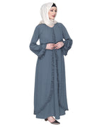 Dapper Jacket Style Frill Abaya