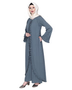 Dapper Jacket Style Frill Abaya
