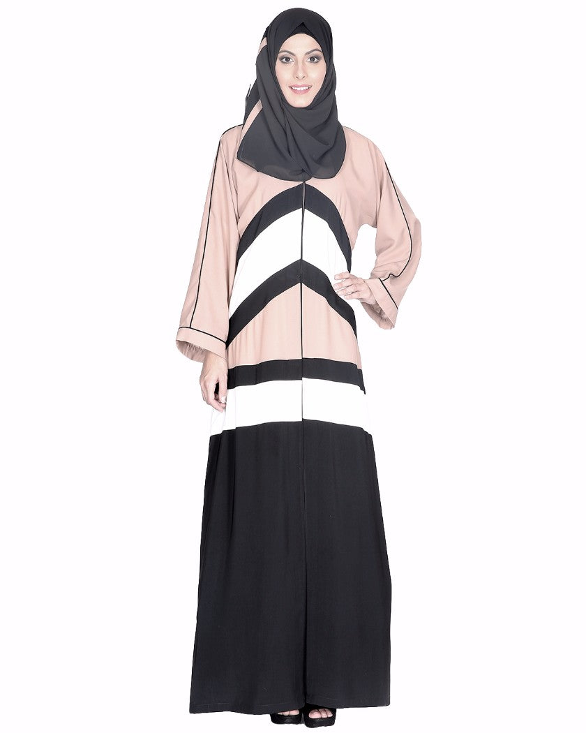 Black, White And Beige Abaya