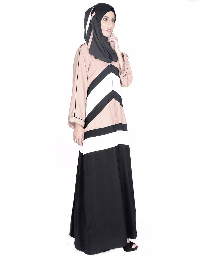 Black, White And Beige Abaya