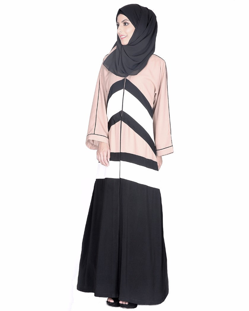 Black, White And Beige Abaya