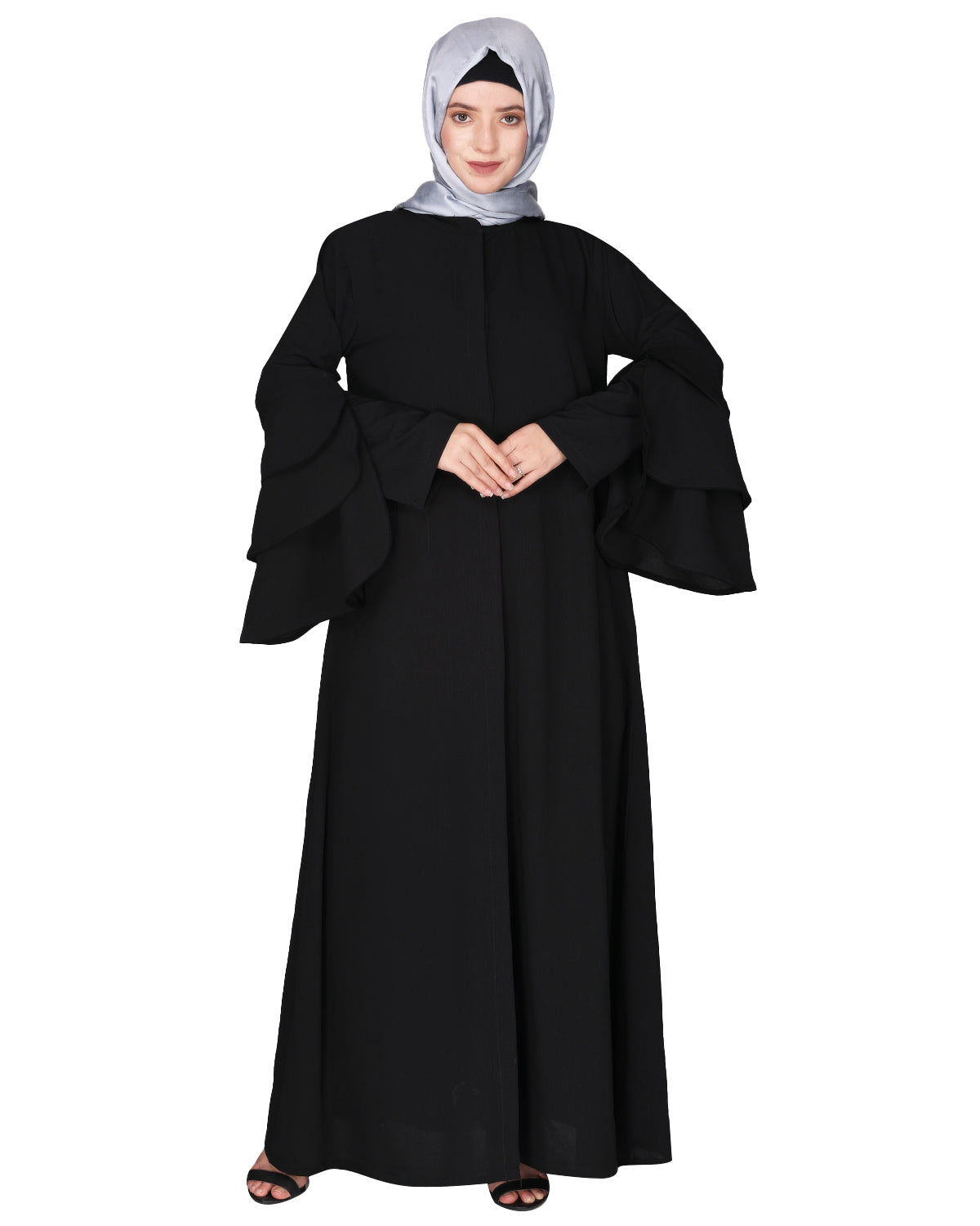 Stylish Frill Sleeves Abaya