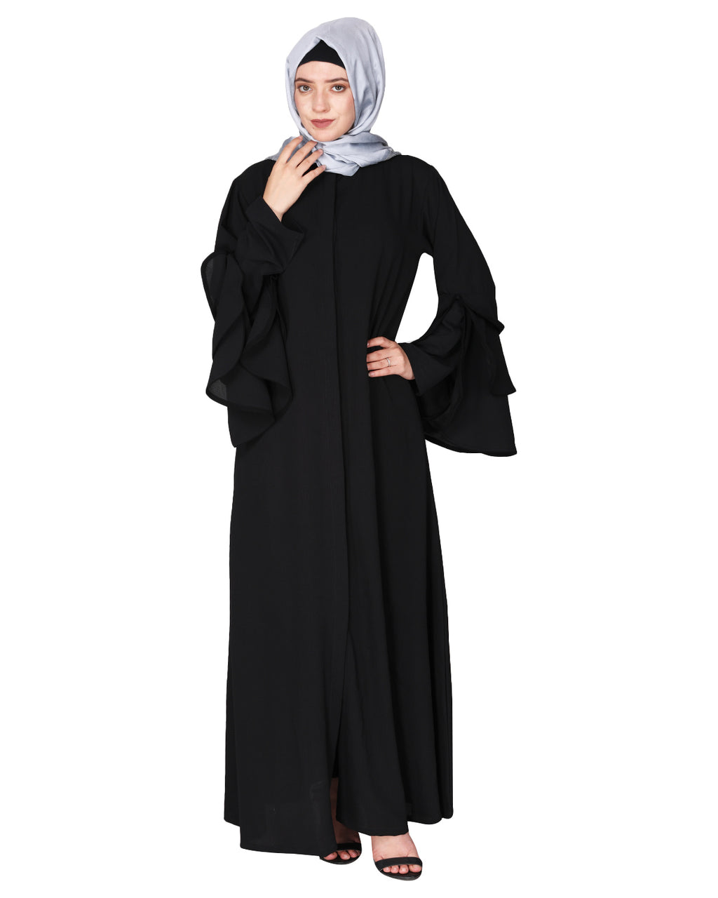Stylish Frill Sleeves Abaya