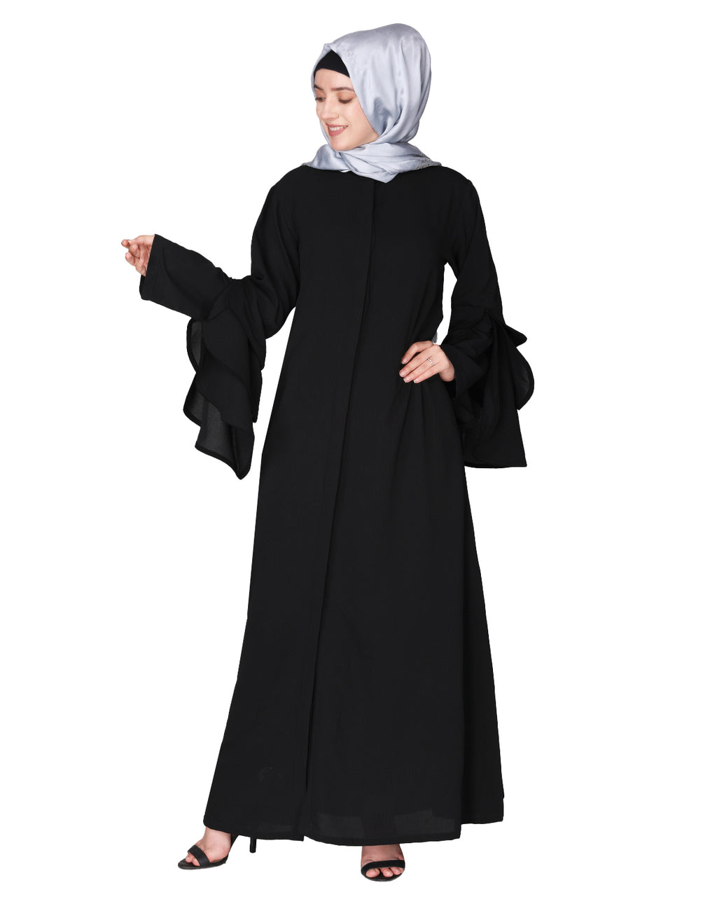 Stylish Frill Sleeves Abaya