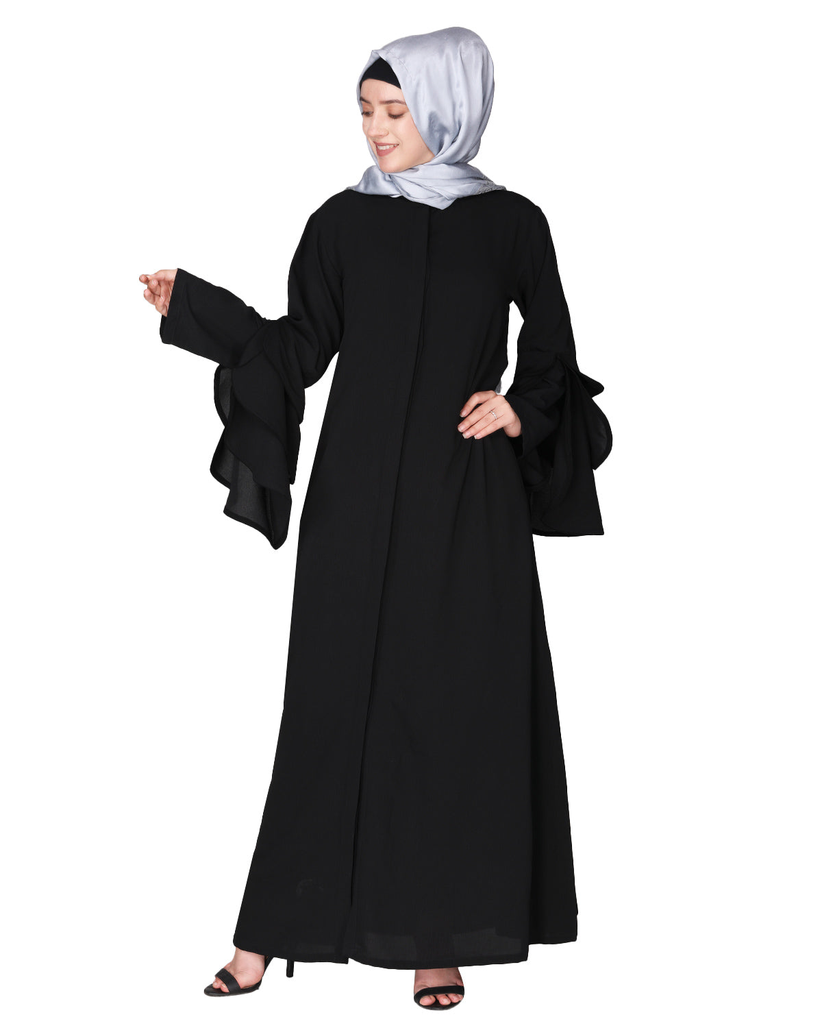 Stylish Frill Sleeves Abaya