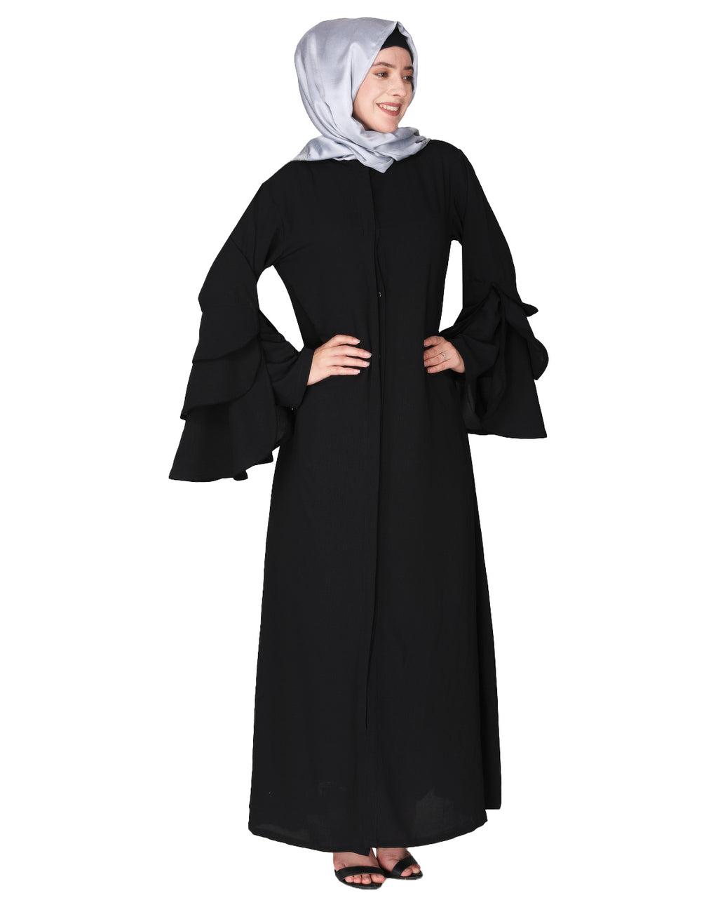Stylish Frill Sleeves Abaya