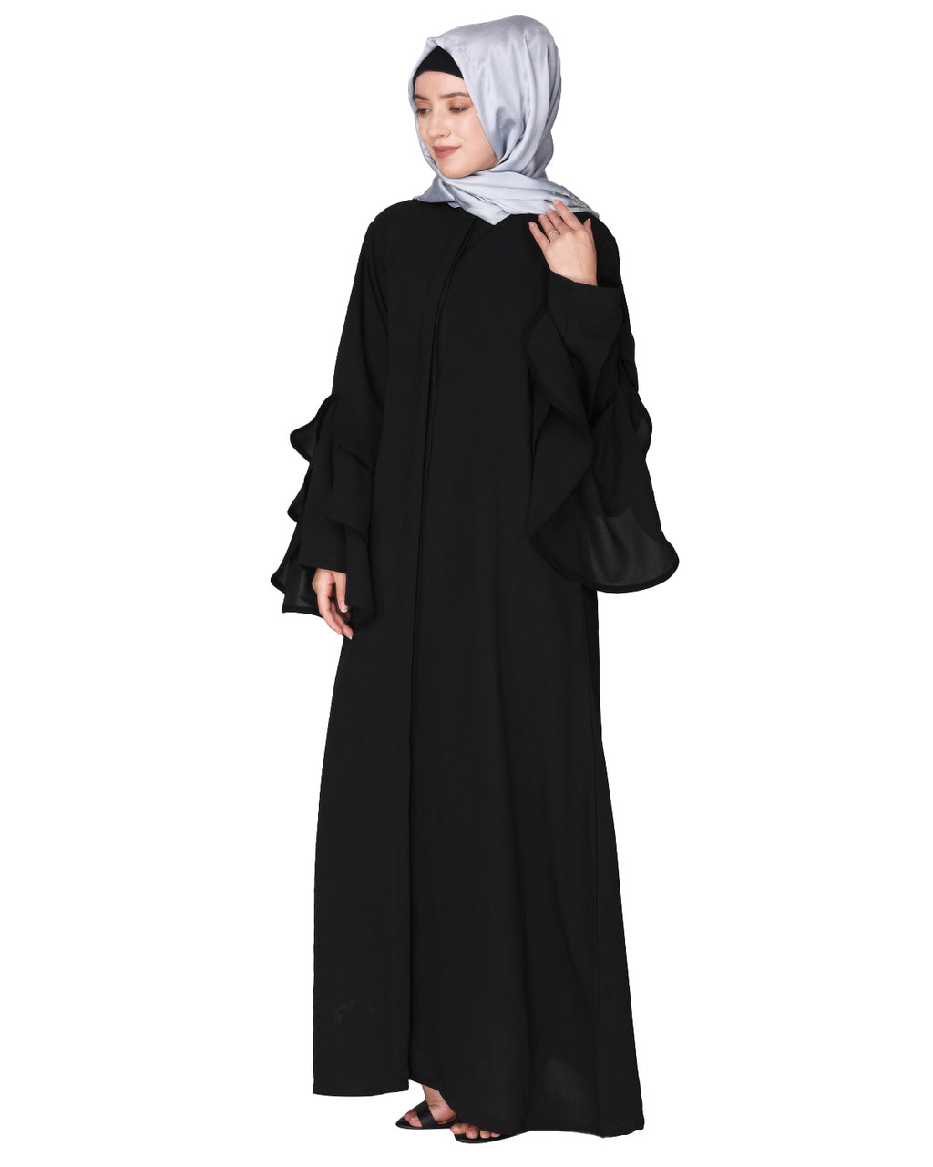 Stylish Frill Sleeves Abaya