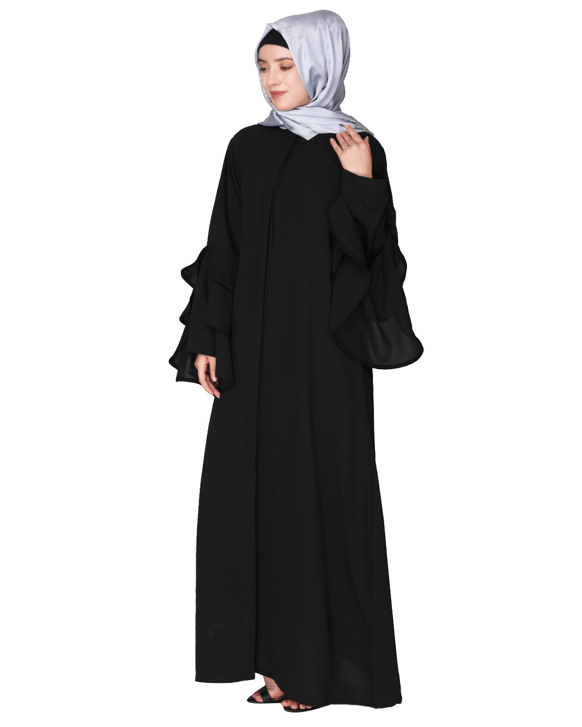 Stylish Frill Sleeves Abaya