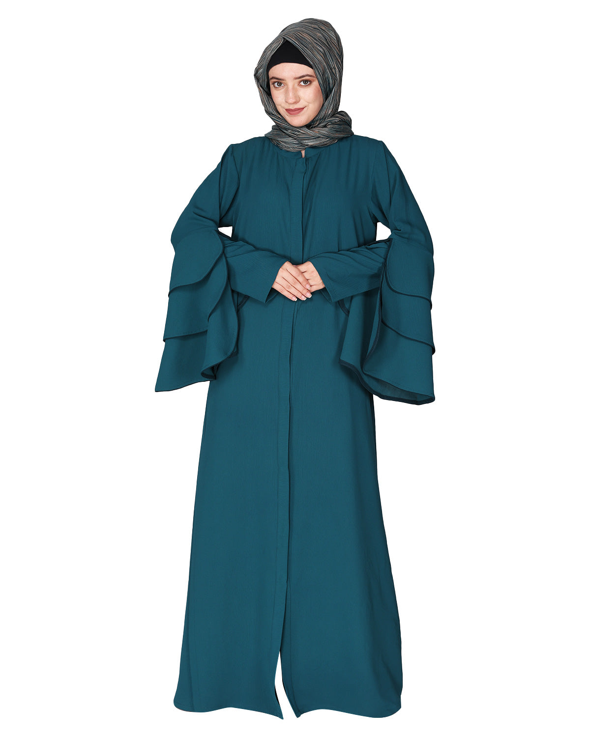 Stylish Frill Sleeves Abaya