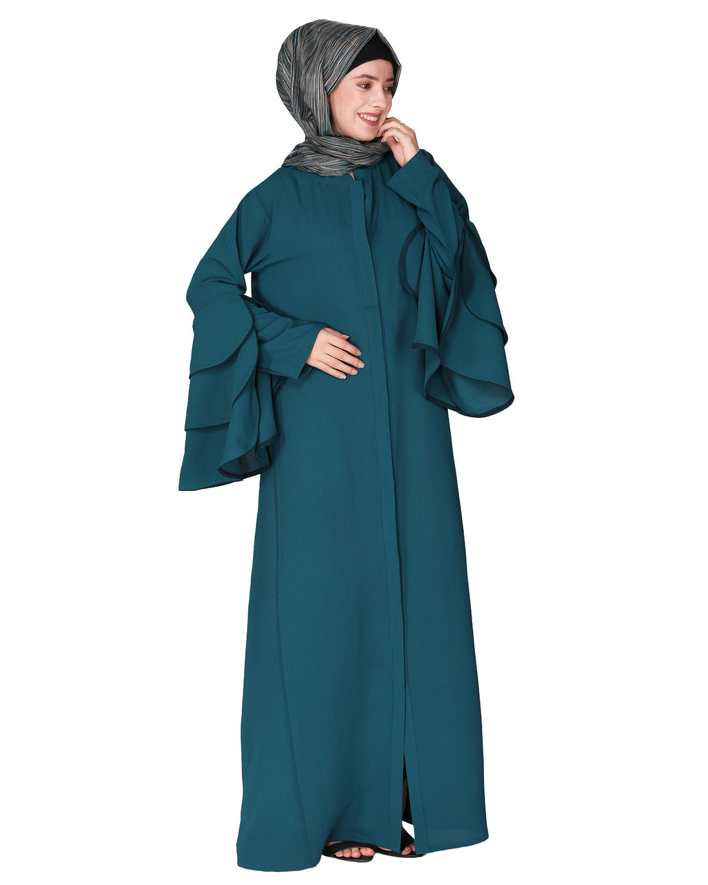 Stylish Frill Sleeves Abaya