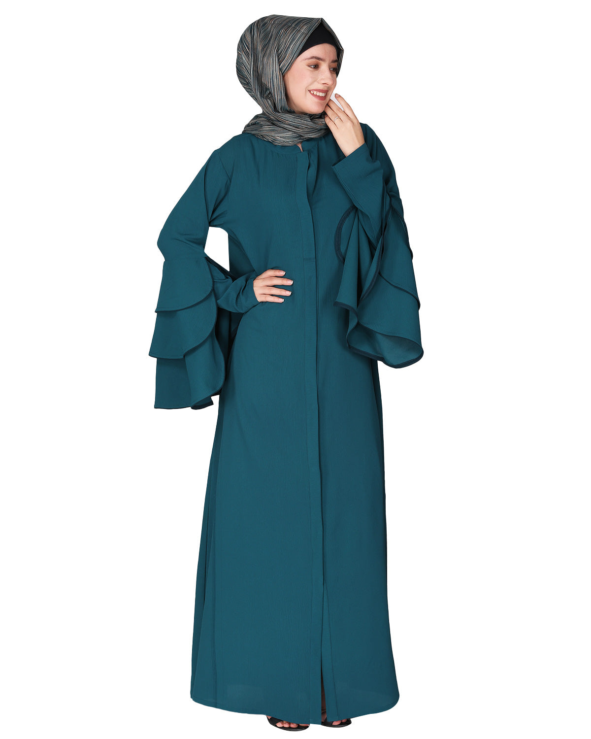 Stylish Frill Sleeves Abaya