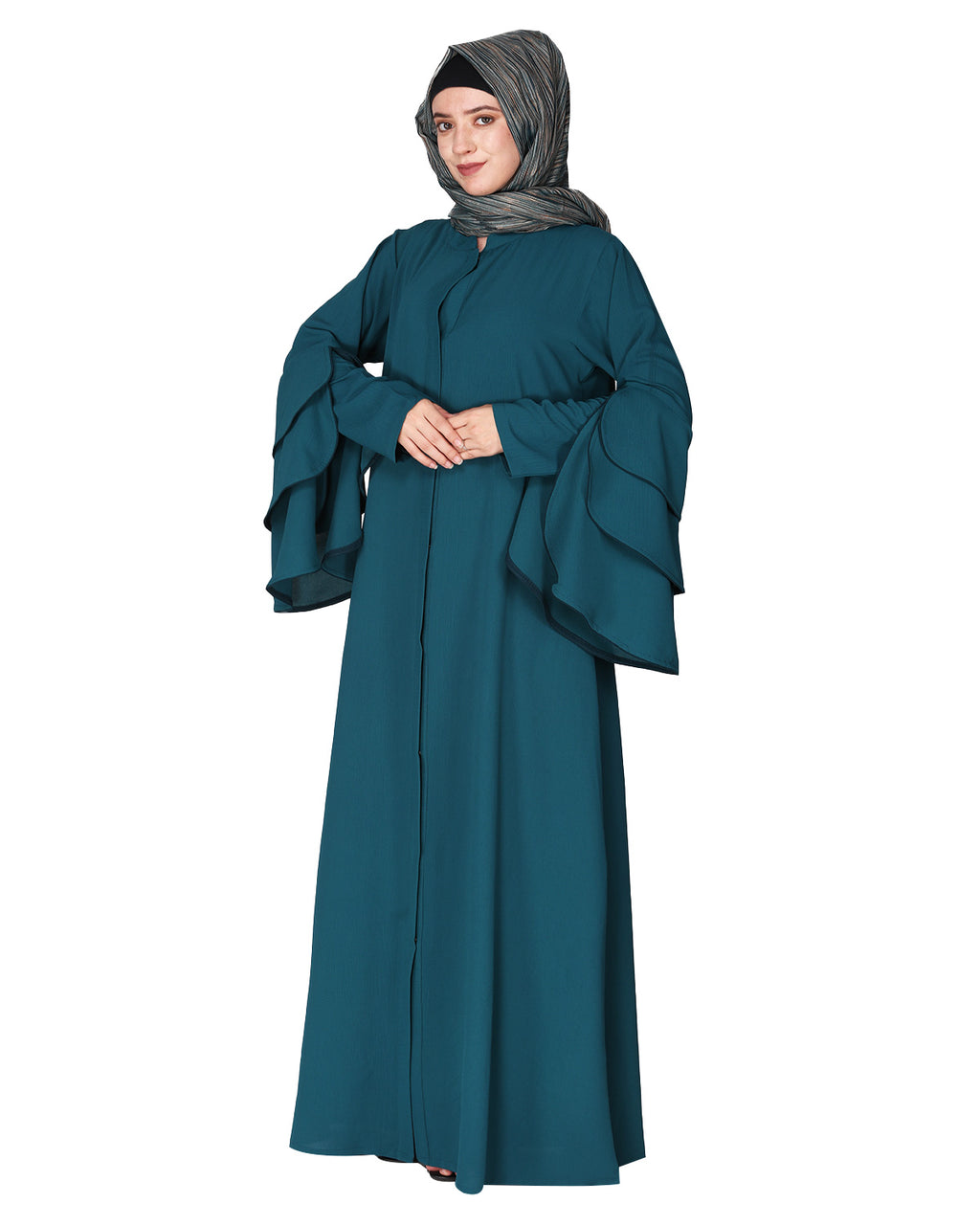 Stylish Frill Sleeves Abaya