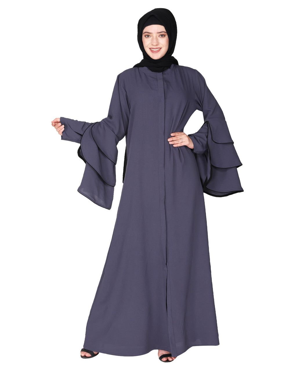 Stylish Frill Sleeves Abaya