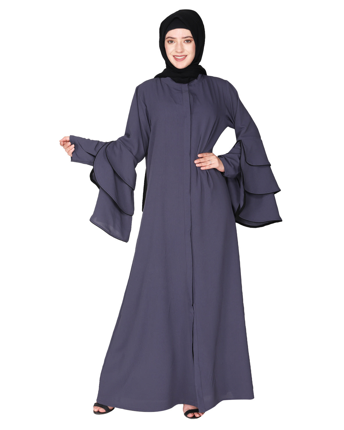 Stylish Frill Sleeves Abaya