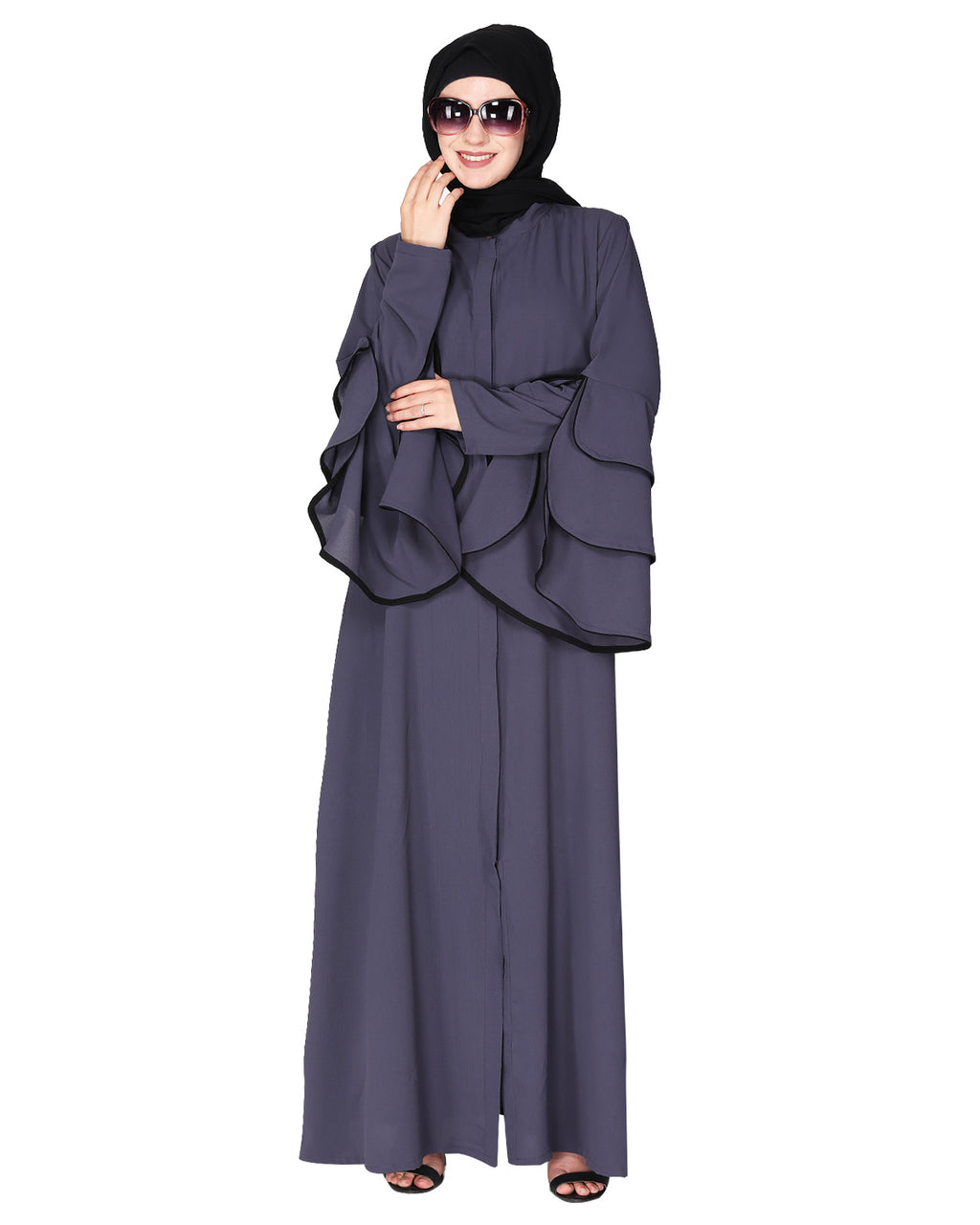 Stylish Frill Sleeves Abaya