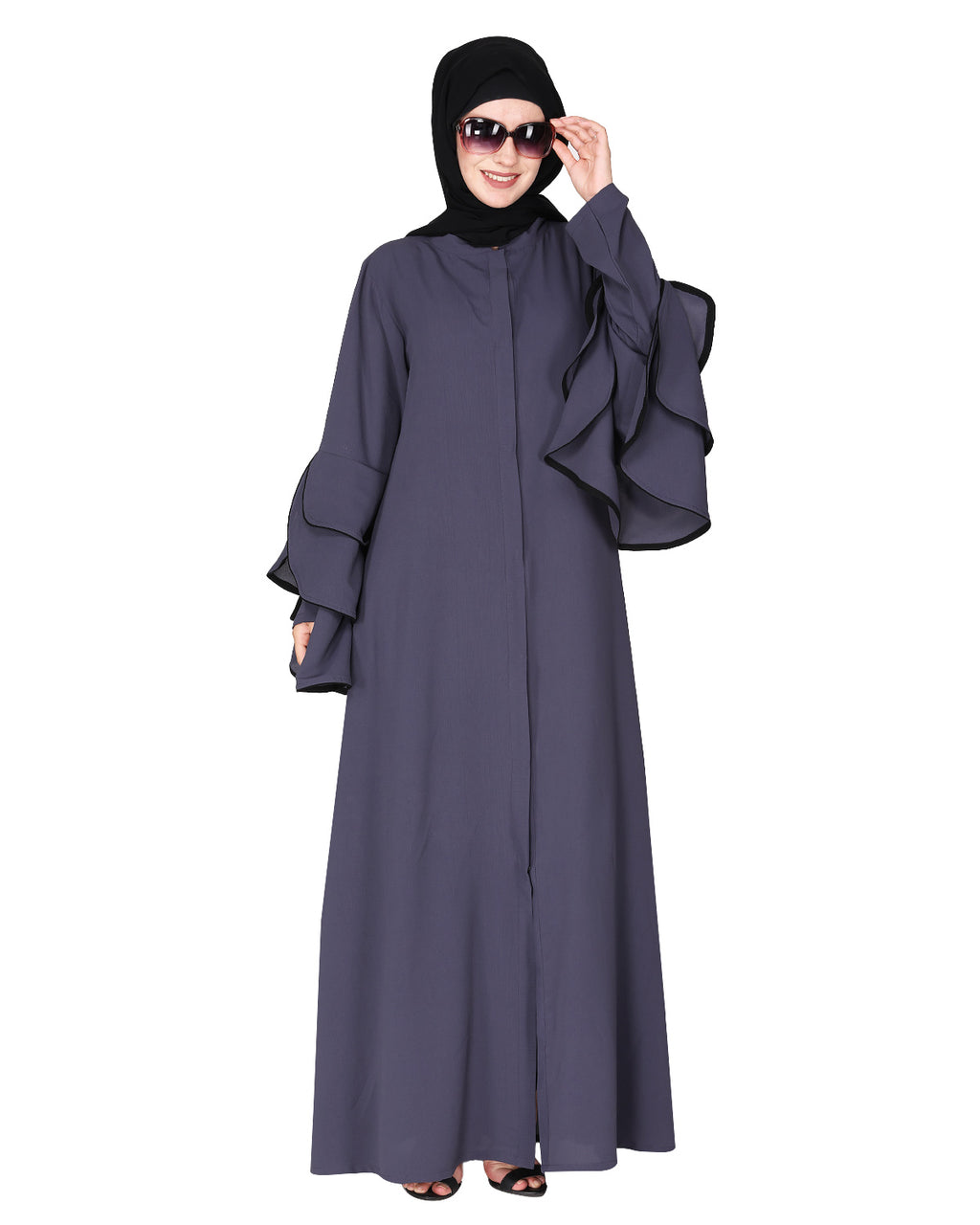 Stylish Frill Sleeves Abaya