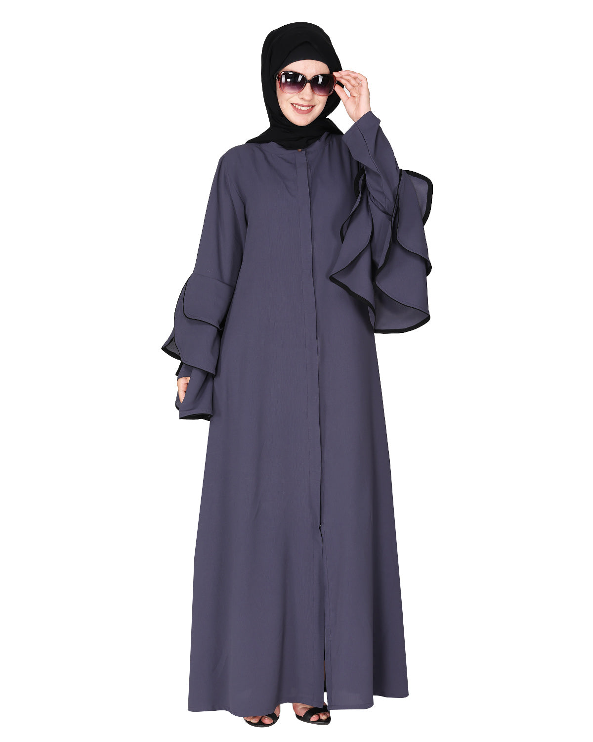 Stylish Frill Sleeves Abaya