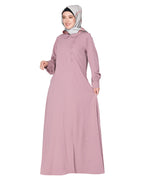Unpretentious Abaya With Fancy Shirt Collar.