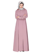 Unpretentious Abaya With Fancy Shirt Collar.