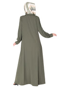 Unpretentious Abaya With Fancy Shirt Collar.
