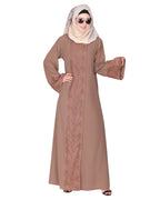 Eloquent Wide-laced Front Open Abaya