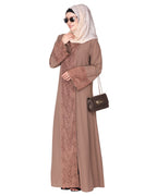 Eloquent Wide-laced Front Open Abaya