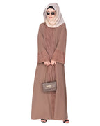 Eloquent Wide-laced Front Open Abaya