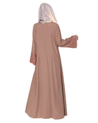 Eloquent Wide-laced Front Open Abaya