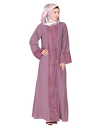 Eloquent Wide-laced Front Open Abaya