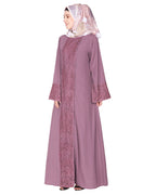 Eloquent Wide-laced Front Open Abaya