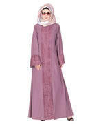 Eloquent Wide-laced Front Open Abaya
