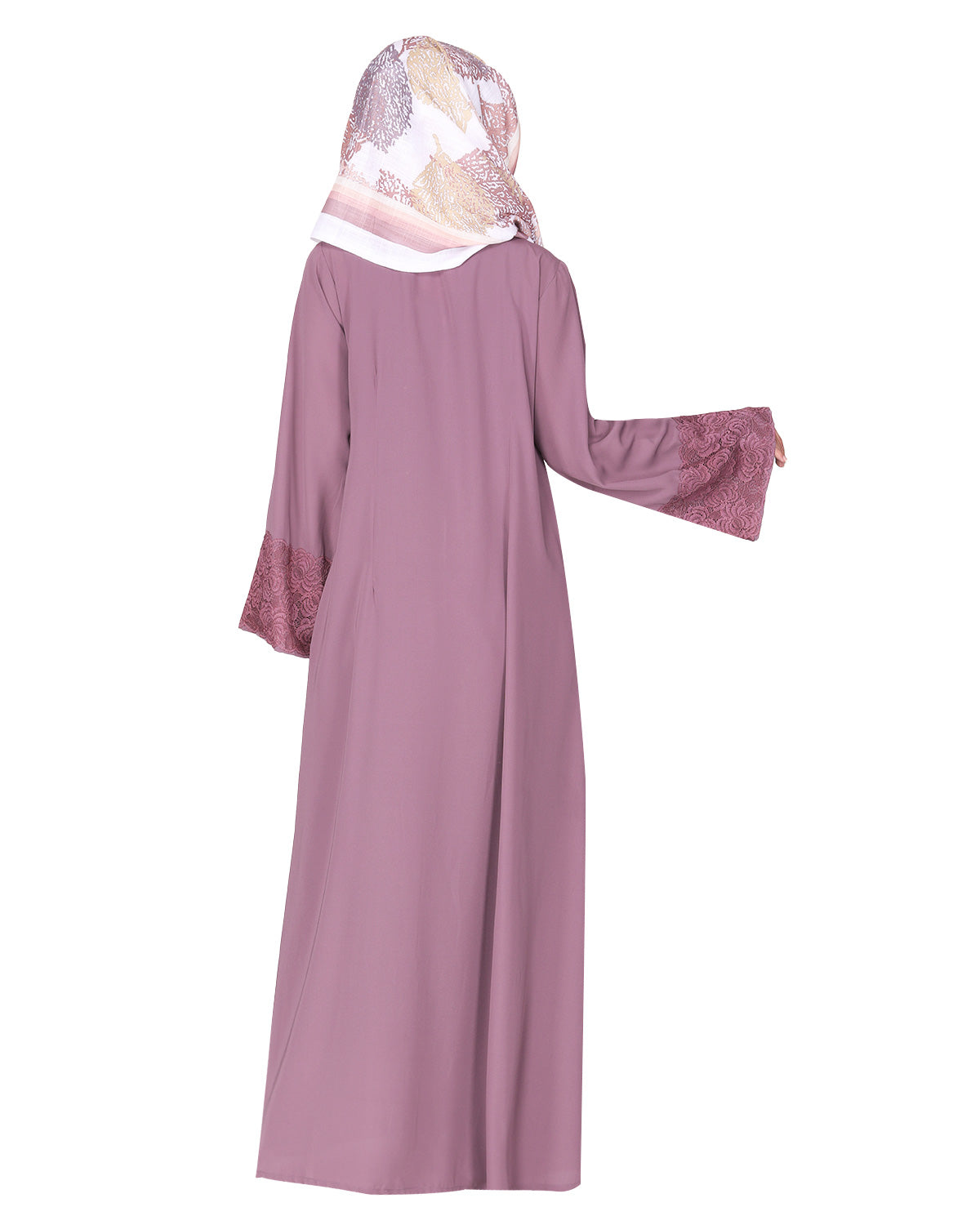 Eloquent Wide-laced Front Open Abaya