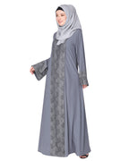 Eloquent Wide-laced Front Open Abaya