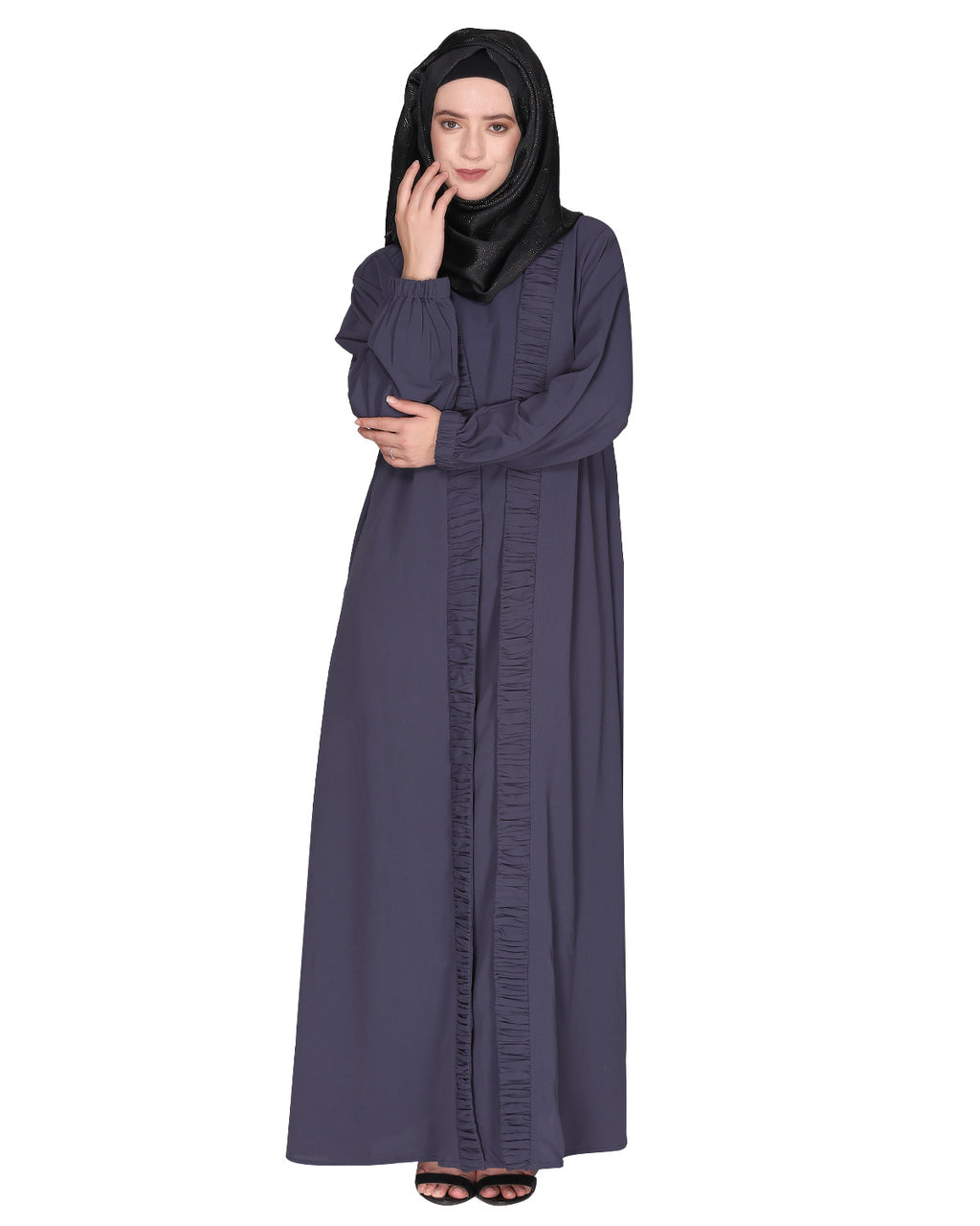 Modish Box Pleated Abaya Bell Sleeves