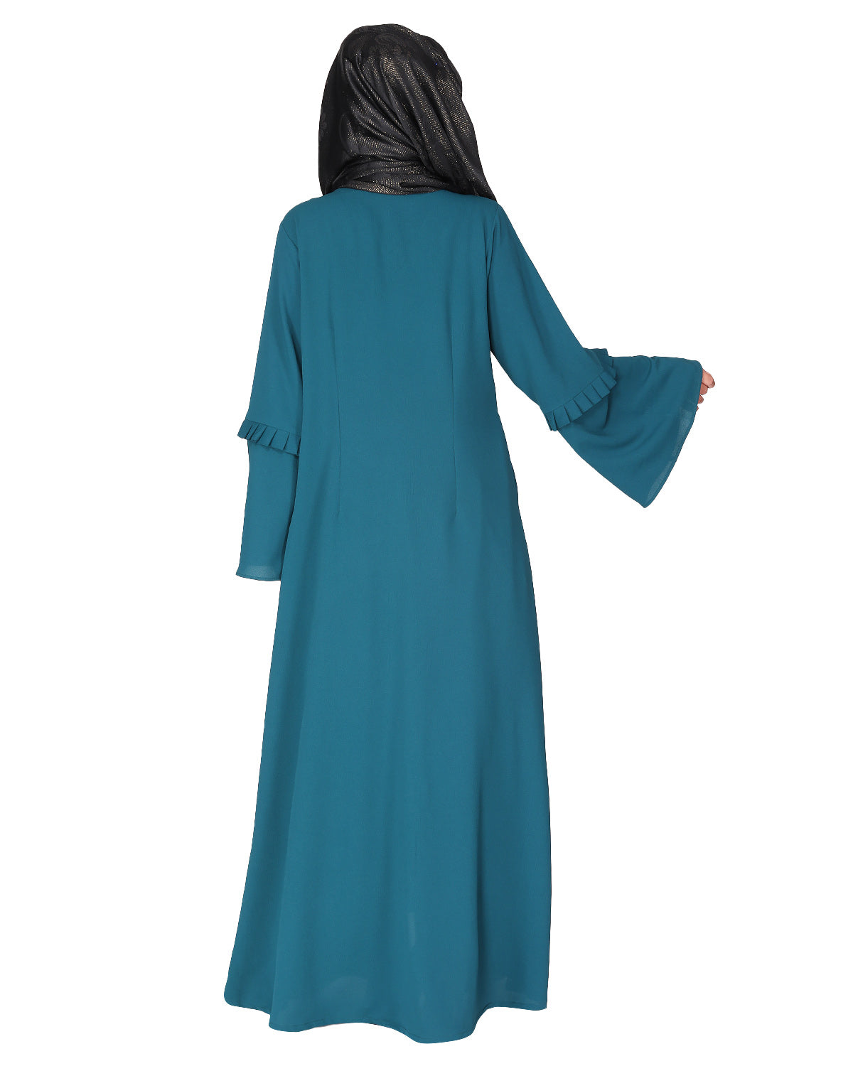 Modish Box Pleated Abaya Bell Sleeves