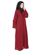 Modish Box Pleated Abaya Bell Sleeves