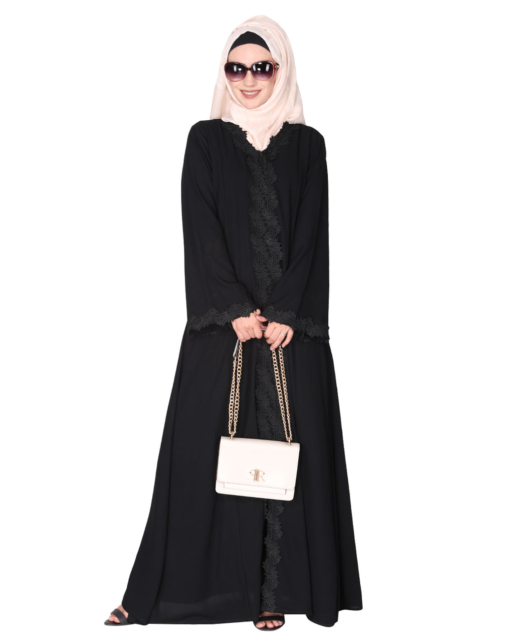 Sleek Flamboyant Laced Abaya