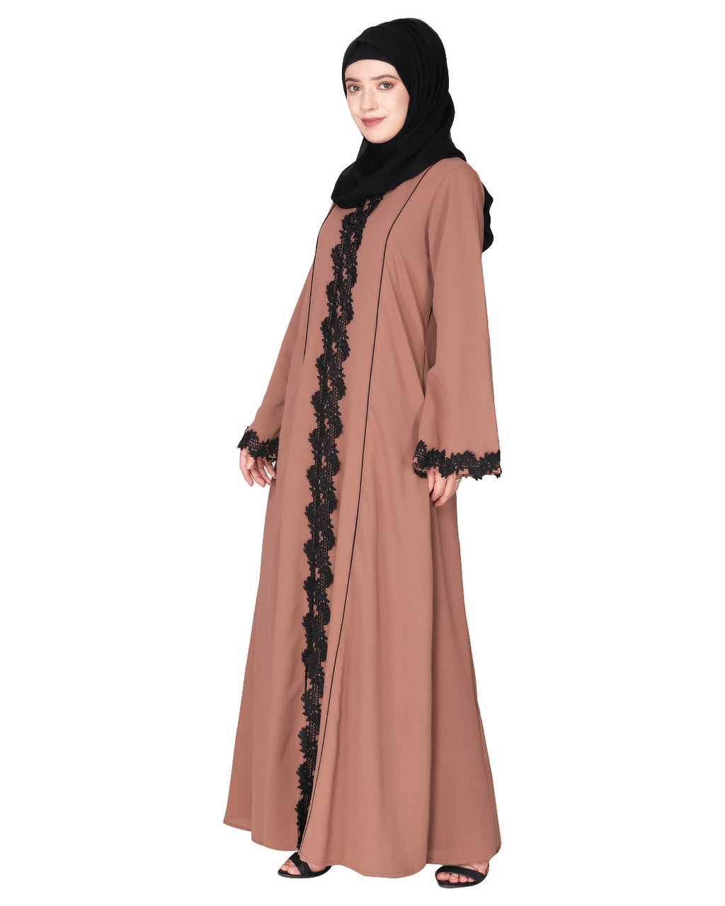 Sleek Flamboyant Laced Abaya