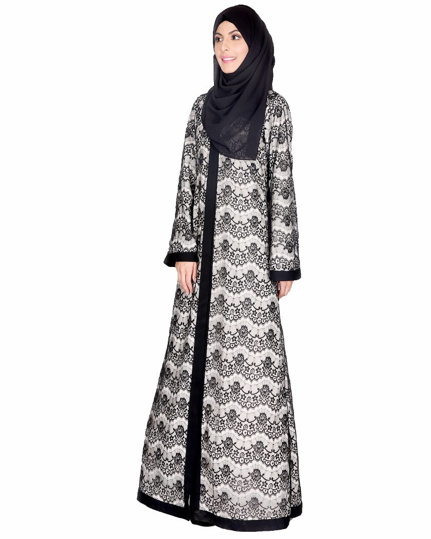 Double Layer Laced Abaya