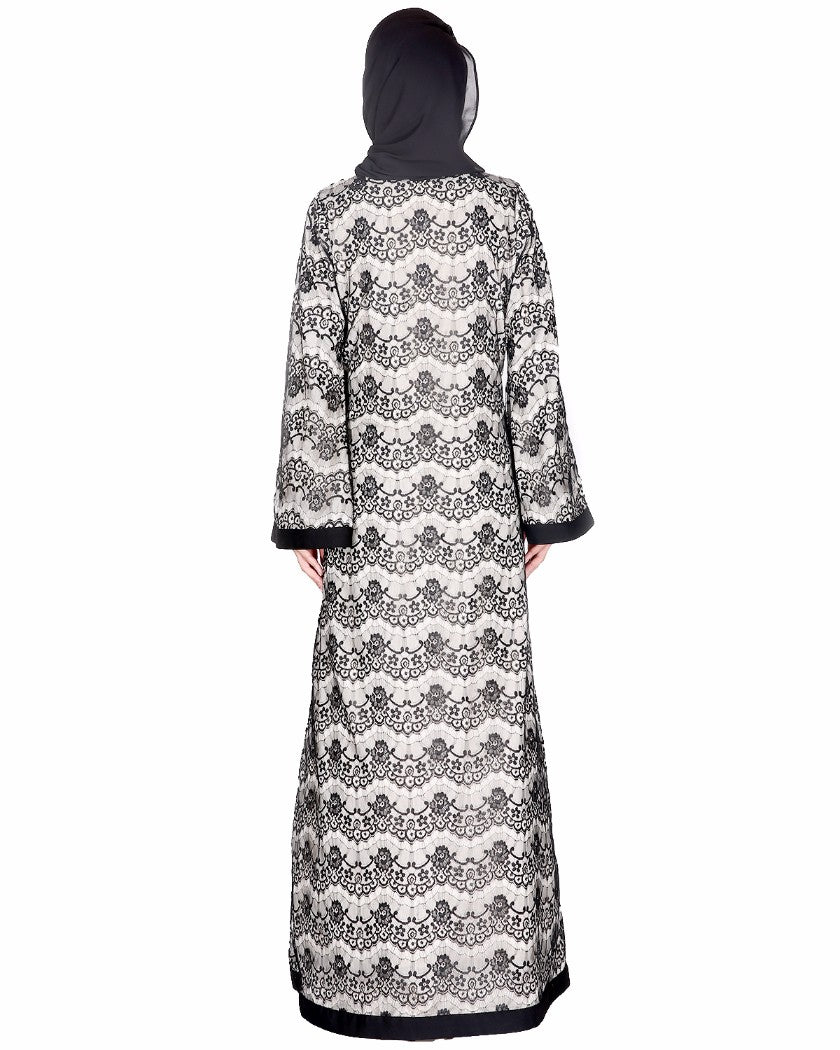 Double Layer Laced Abaya
