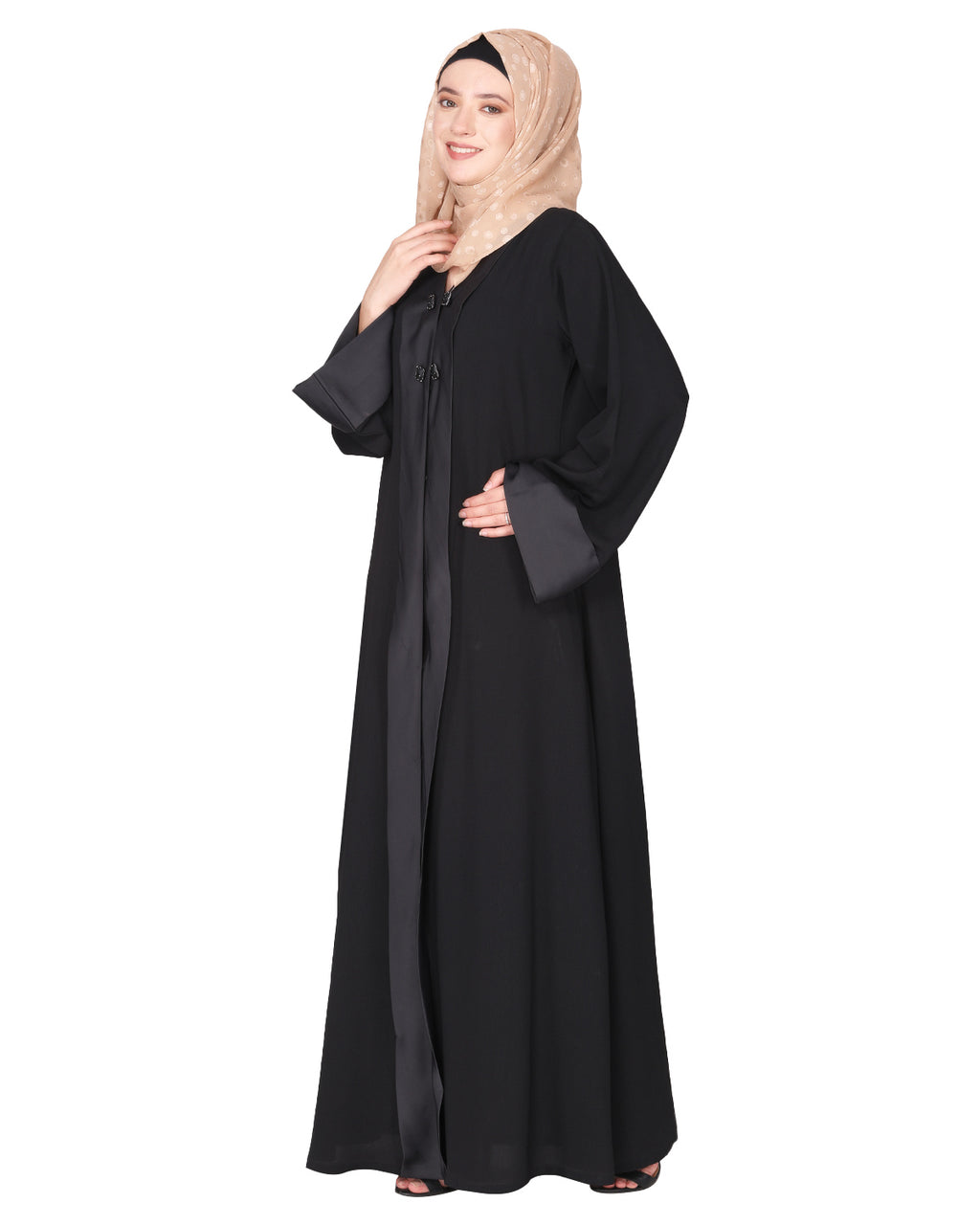 Graceful Abaya with Designer Show Buttons