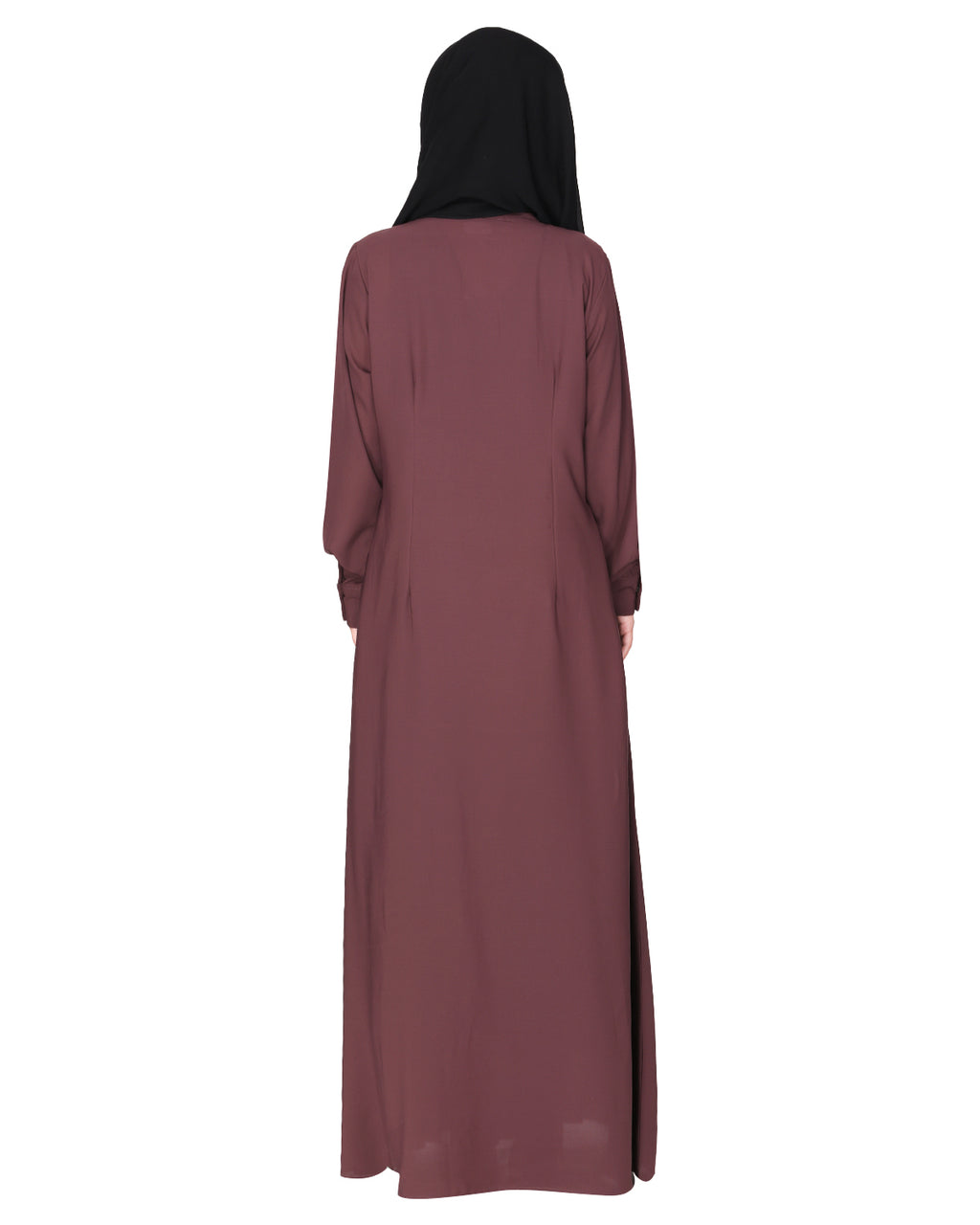 An Umbrella Style Pleated Abaya With Pinstriped Yolk