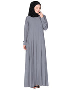 An Umbrella Style Pleated Abaya With Pinstriped Yolk