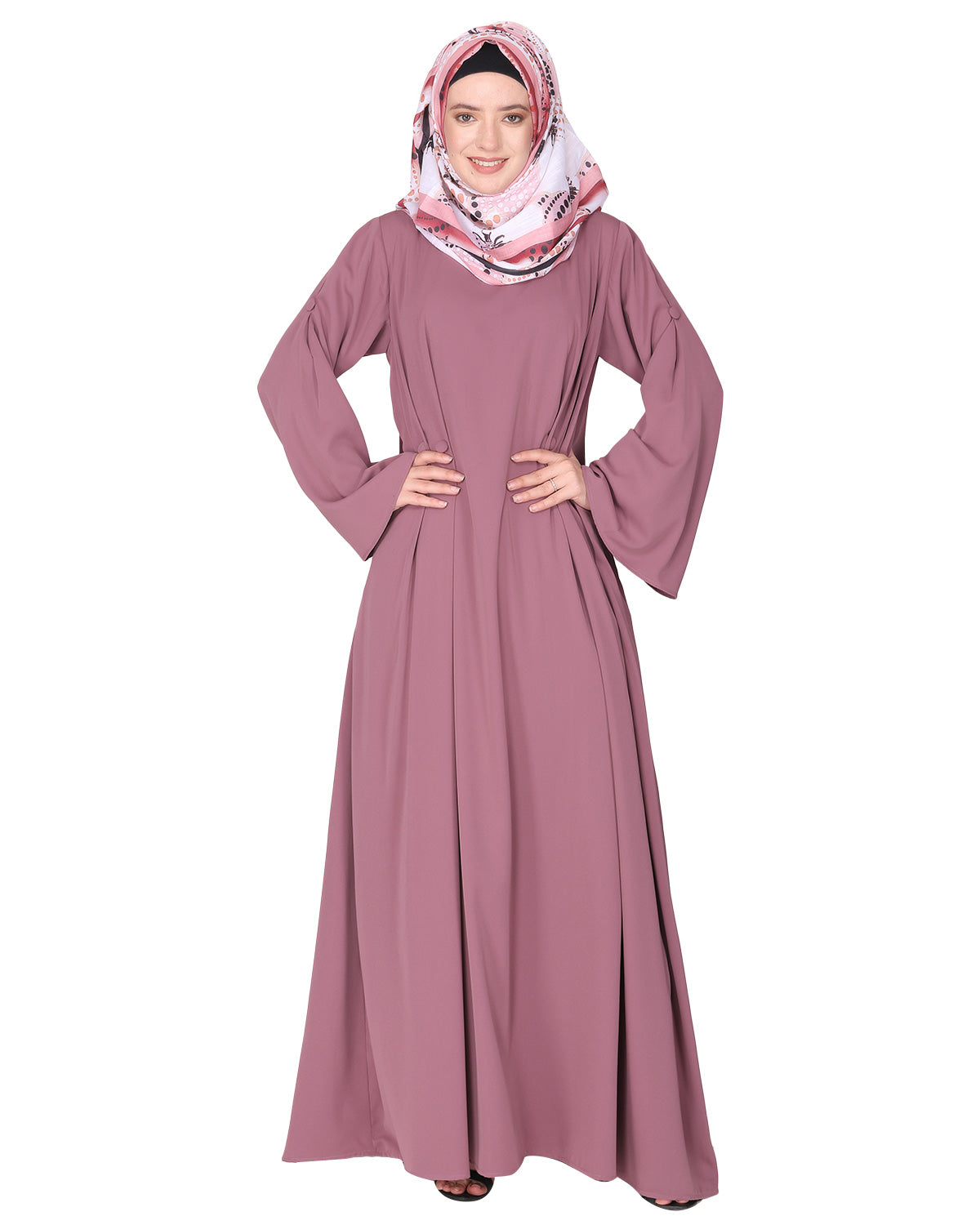 Side Buttoned Functional Abaya