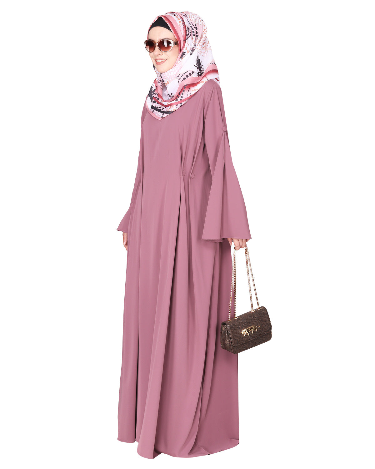 Side Buttoned Functional Abaya