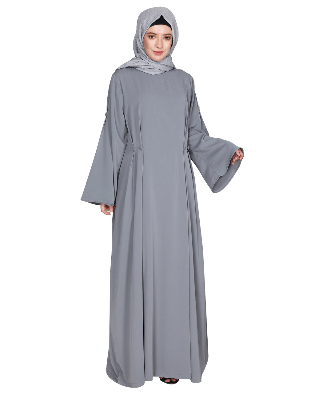Side Buttoned Functional Abaya