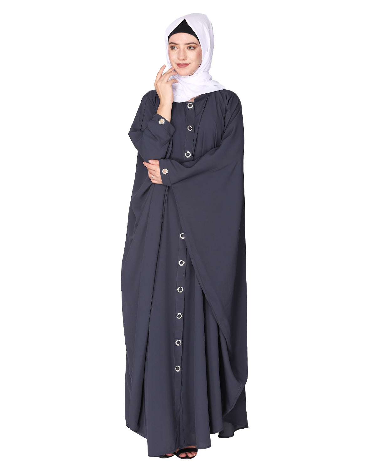 Ultra Smart Kaftan with Shining Metallic Rivets
