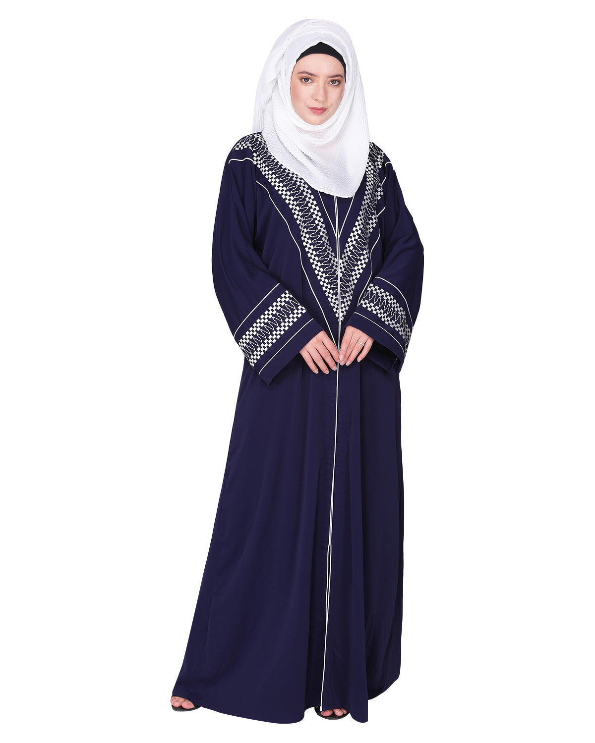 Magnificent Arabian Motif Front Open Embroidered Abaya