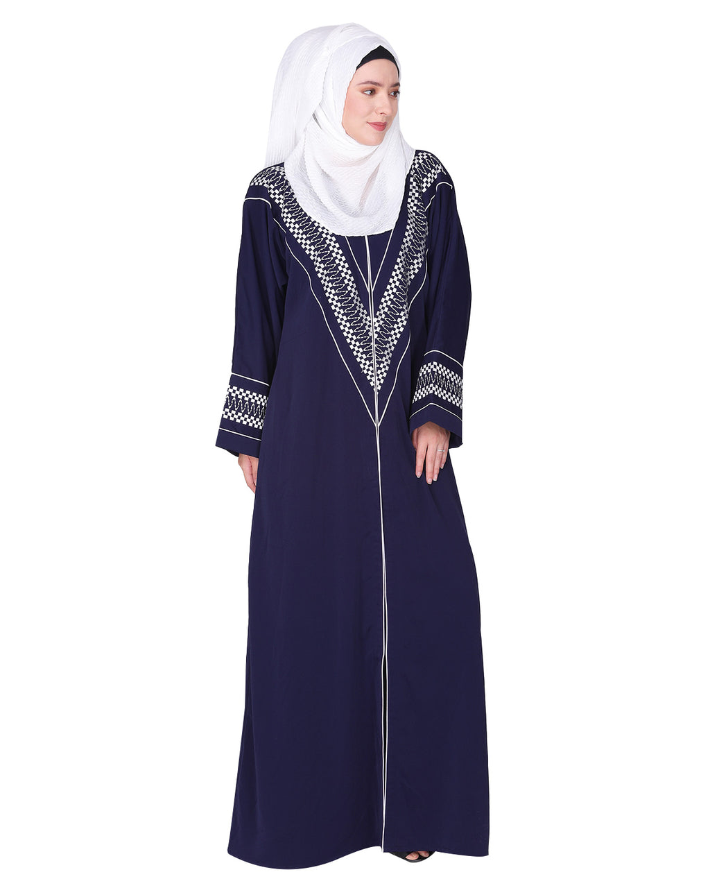Magnificent Arabian Motif Front Open Embroidered Abaya