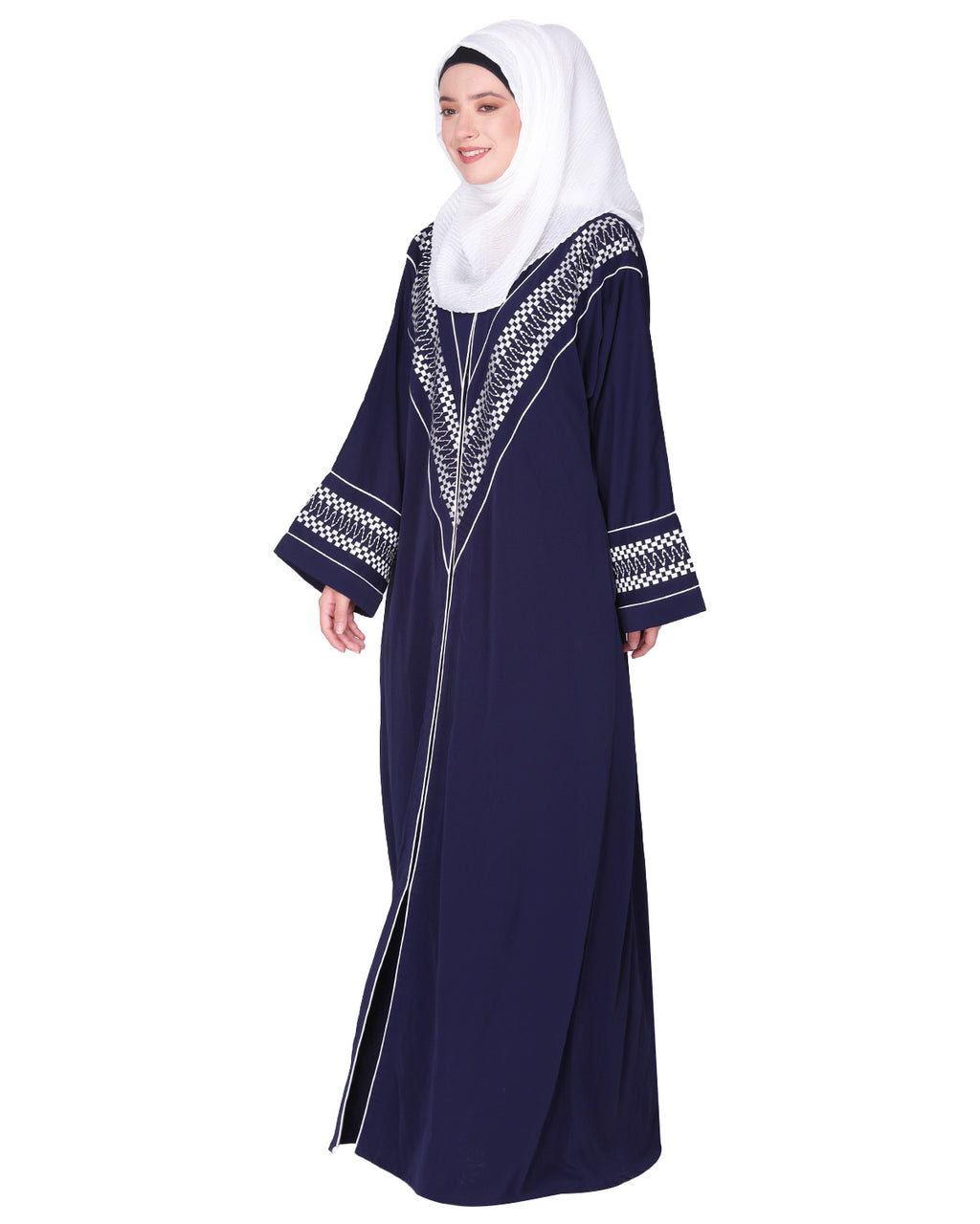 Magnificent Arabian Motif Front Open Embroidered Abaya
